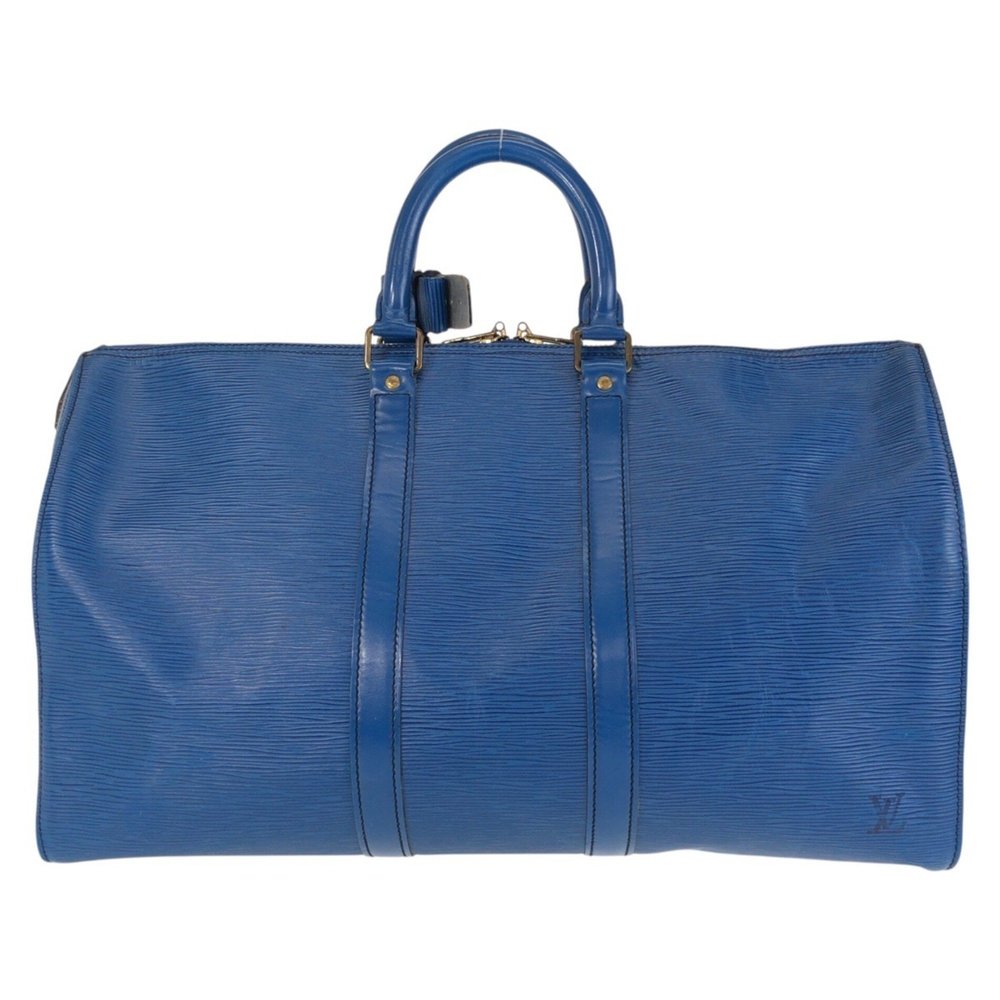 LOUIS VUITTON Epi Keepall 45 Blue Gold Hardware Leather M42975 Boston Bag - Picture 2 of 10